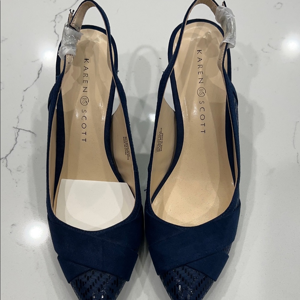 Karen Scott Dark Blue Slingback Heels